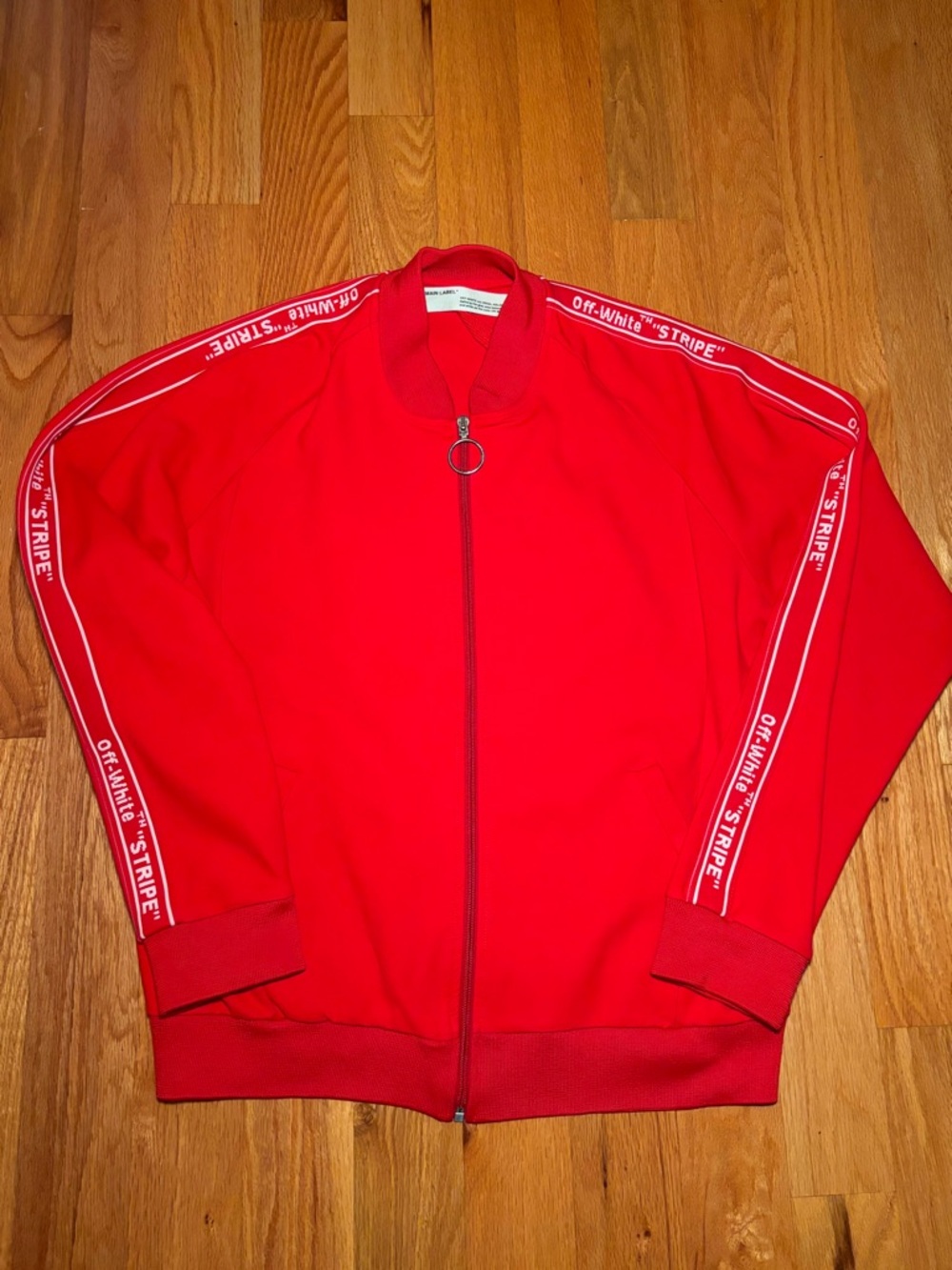 Off-White Red Logo Tape Track Jacket🔥